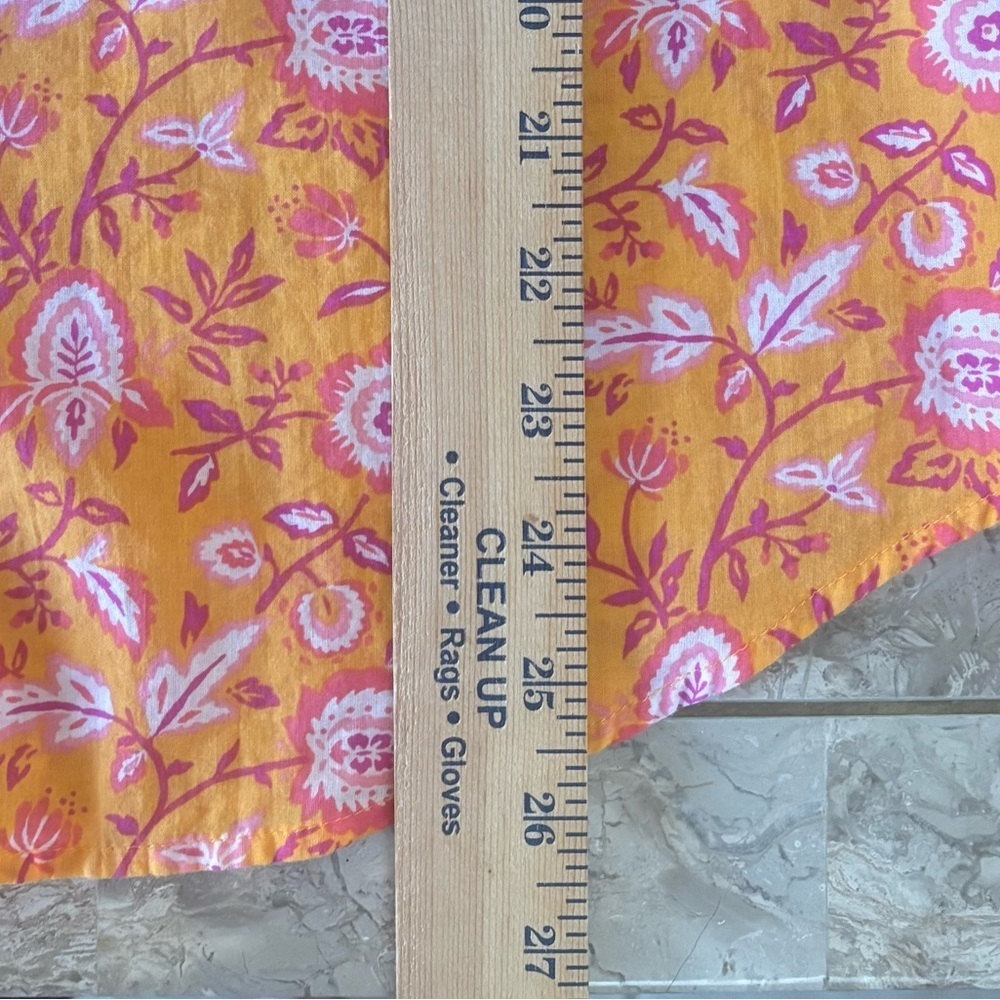 Talbots 100% Cotton Orange Pink Floral Button Down Shirt M Climbing Jacobean - Picture 10 of 11